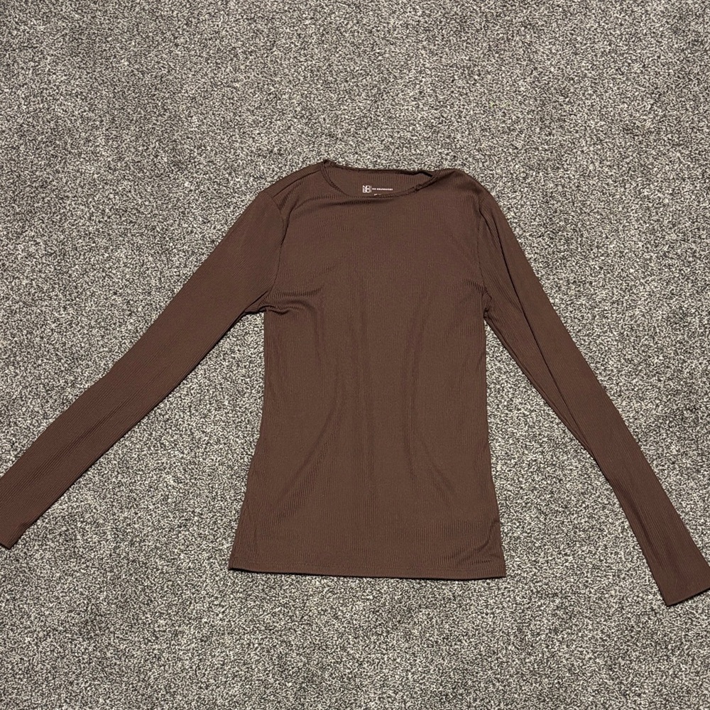 No Boundaries Brown Long Sleeve Tee